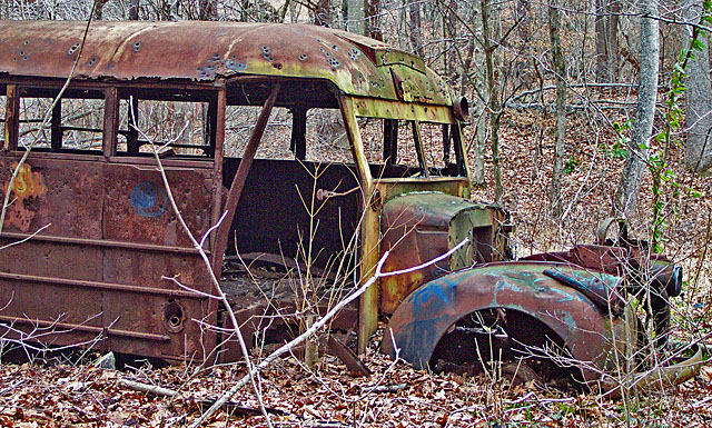 abandoned bus
